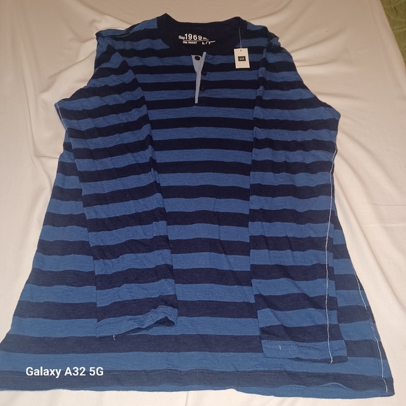 Gap Mens 1969 Blue Stripped Long Sleeve T- Shirt Size L - Picture 8 of 14